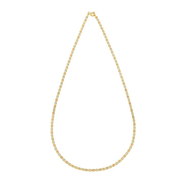 14K Tricolor Gold 16 2mm Pave Valentino Chain Necklace with Spring Ring Clasp